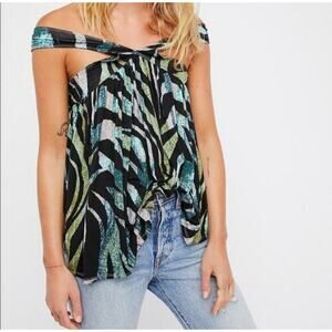 We the free people size XS boho flirty summer retro tank boho ombre zebra